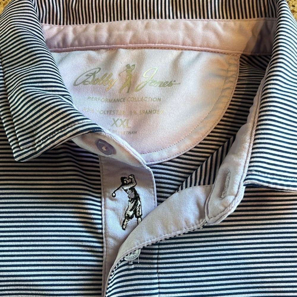 Bobby Jones Performance Mini Feed Stripe Short Sleeve Polo Shirt XXL - Picture 7 of 8
